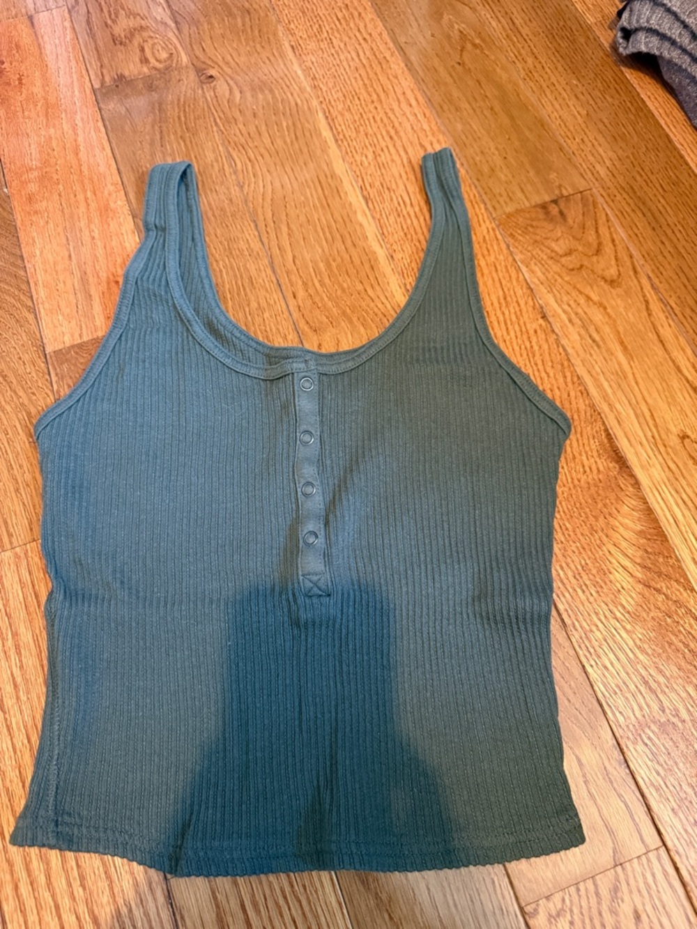 wild fable Olive Green Ribbed Henley Tank